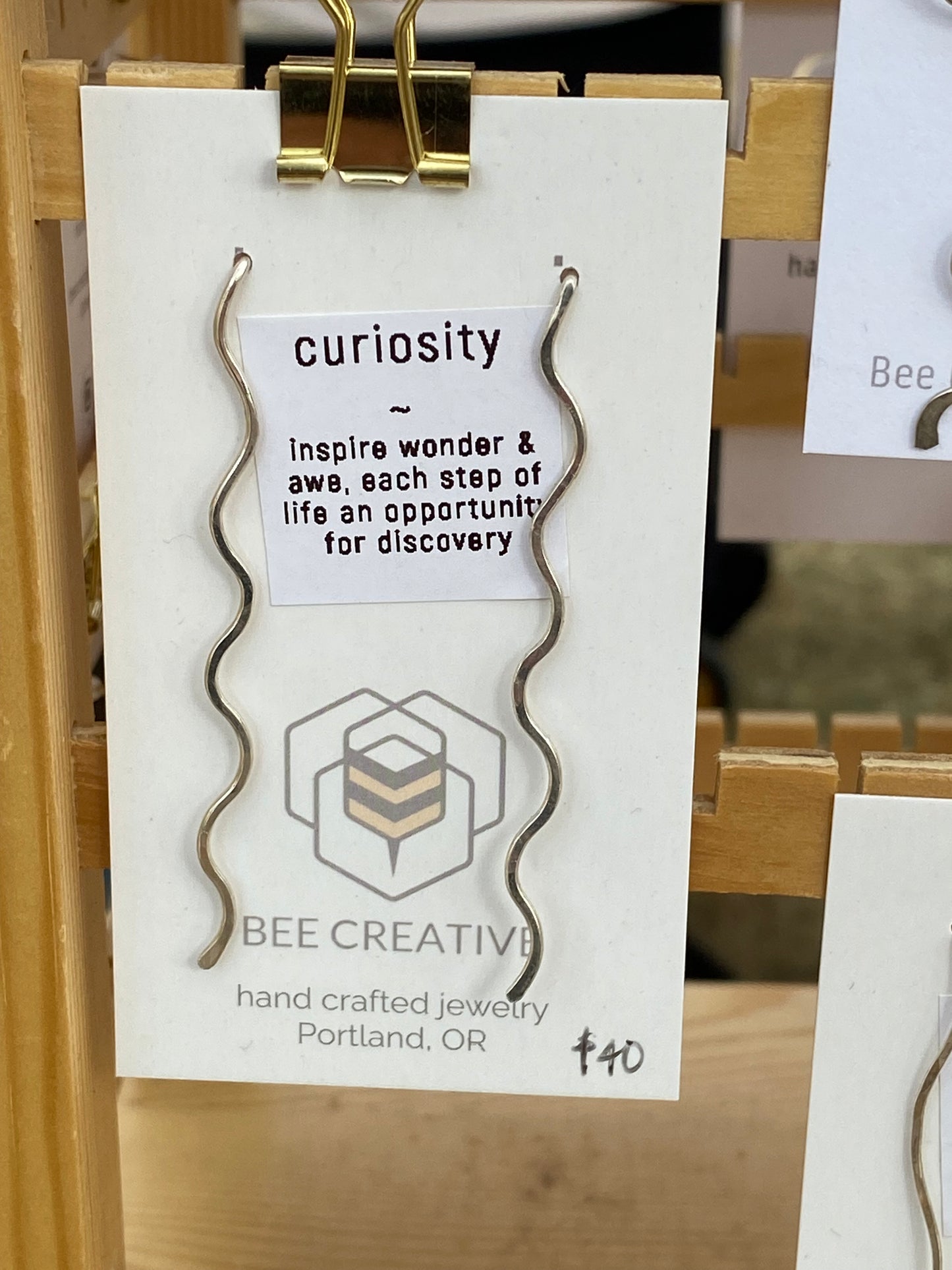 Minimalist : Wavy Currents Earrings : Sale