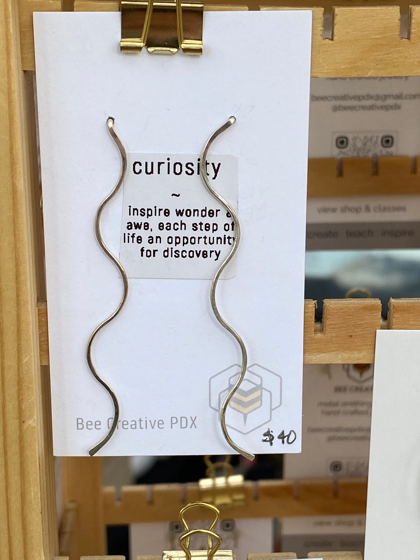 Minimalist : Wavy Currents Earrings : Sale