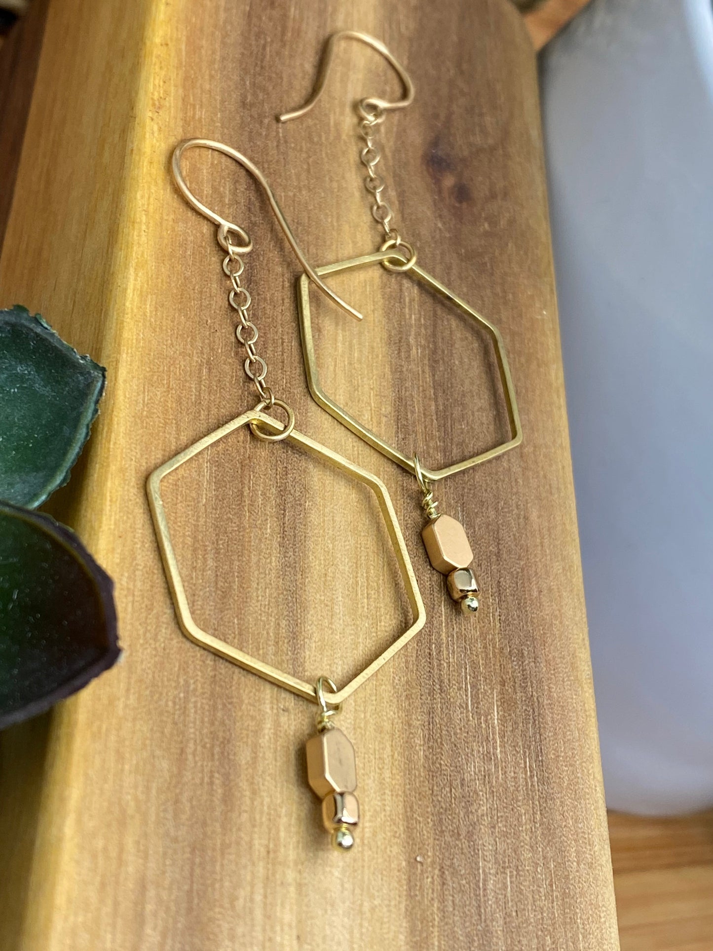 Large Hex Shoulder Dusters | Shape of Things Collection : Earrings :