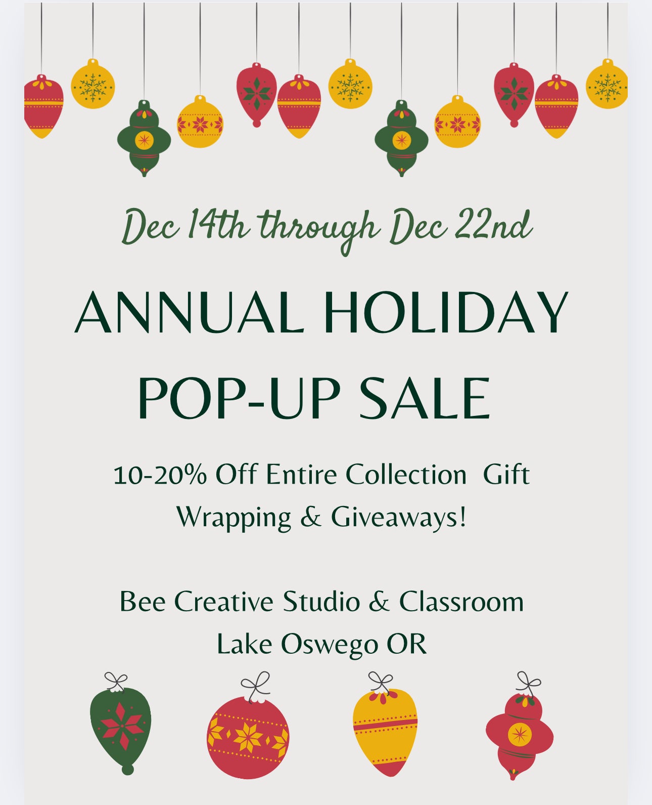 Annual Holiday Sale