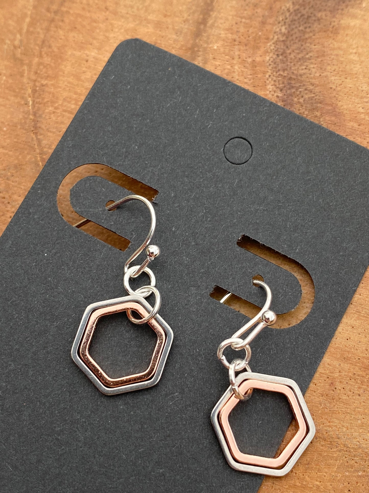 Earrings: Dbl Hex Inside Out Small | Shape of Things Collection  SALE