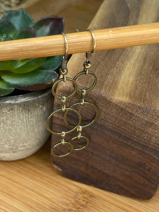 Brass hoops dangle | Shape of Things Collection : Earrings SALE