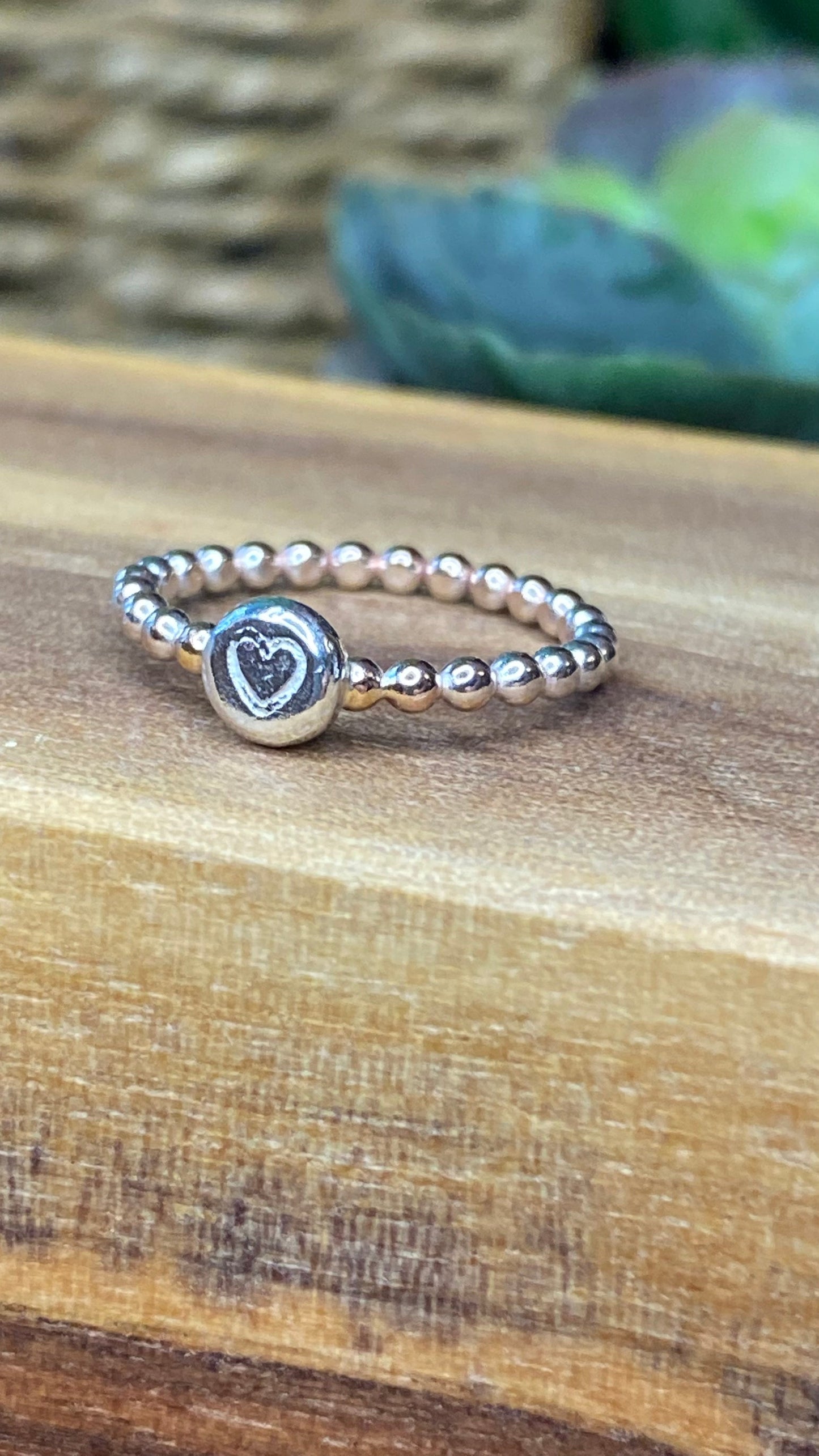 Stacking Rings - Beaded Band and w/Heart Embellishment