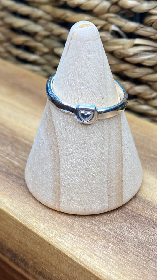 Stacking Rings - Smooth Band w/Heart Embellishment