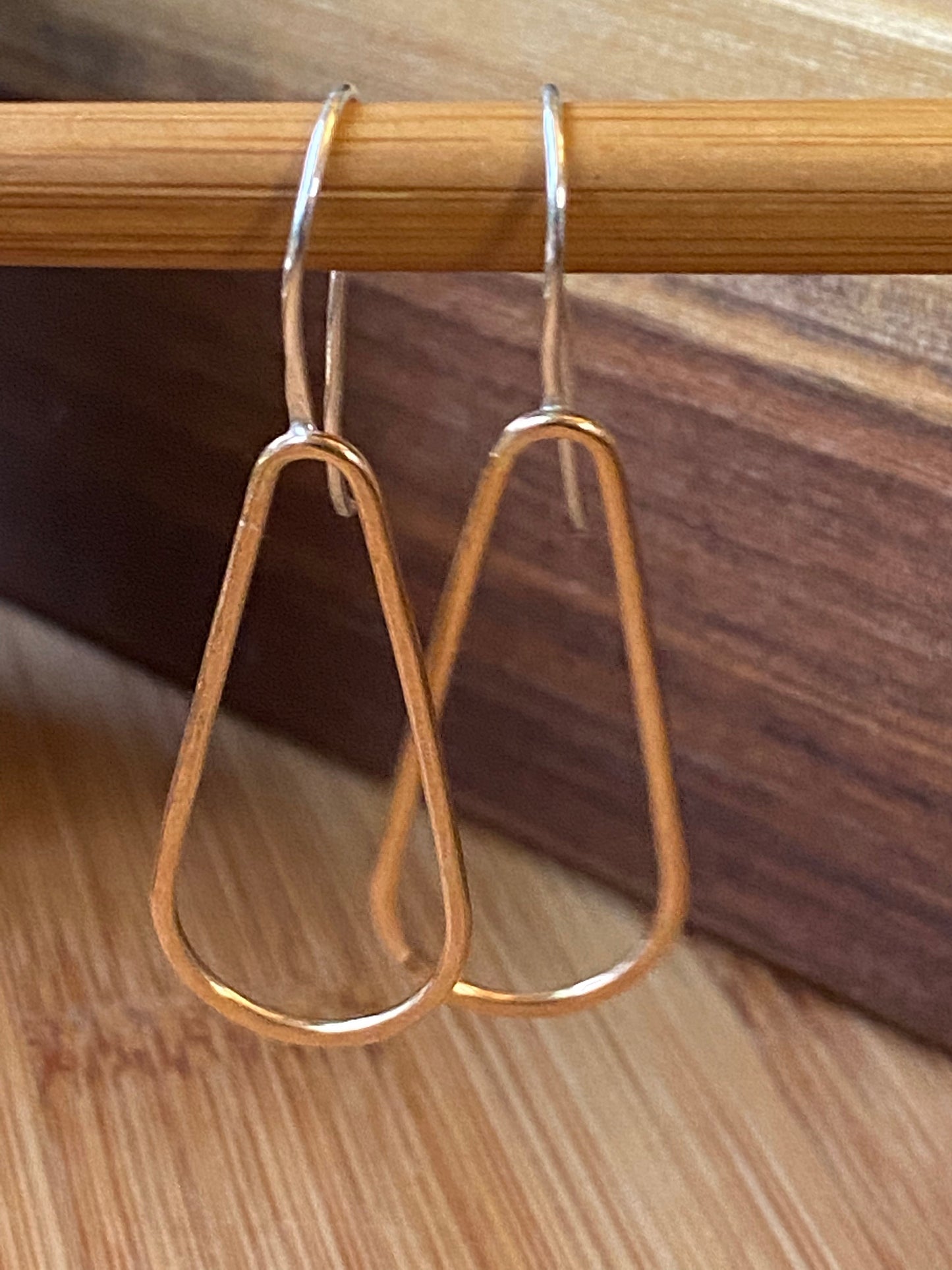 Brass Teardrop w/Sterling Silver hook | Shape of Things Collection : Earrings