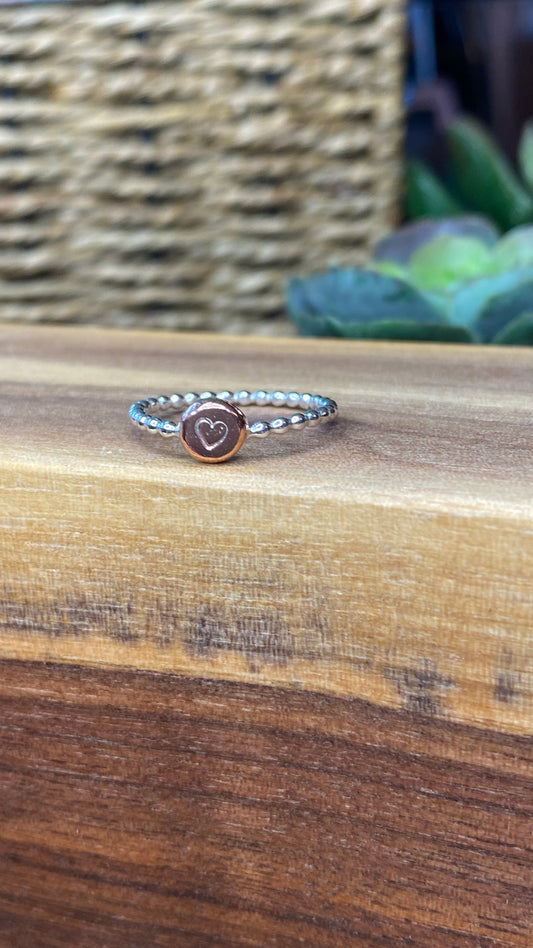Stacking Rings - Beaded Band and w/Heart Embellishment