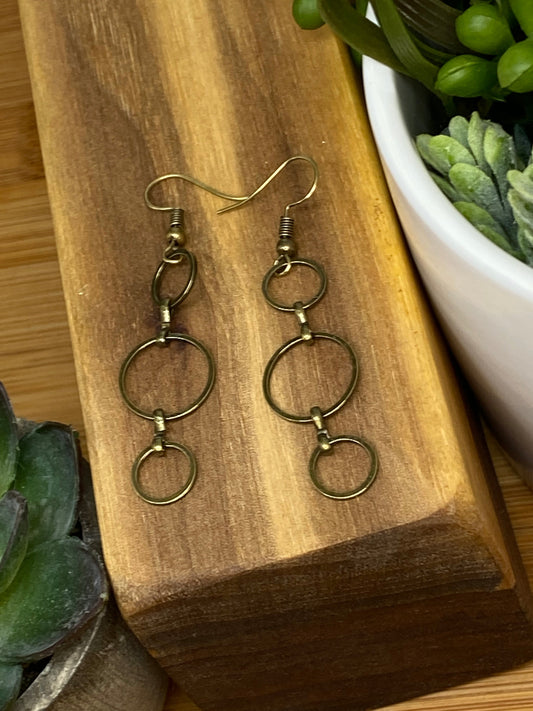Brass hoops dangle | Shape of Things Collection : Earrings SALE