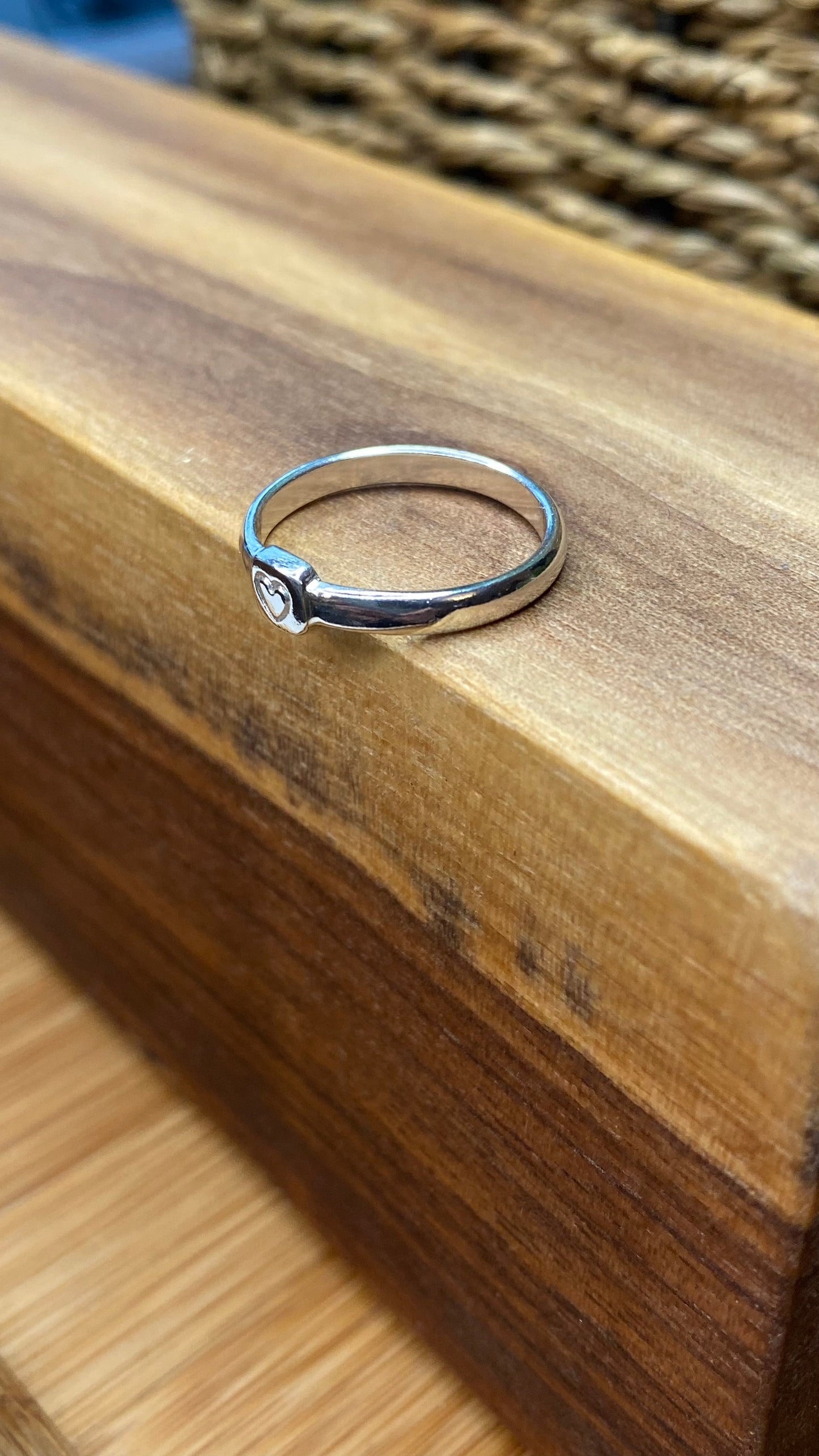 Stacking Rings - Smooth Band w/Heart Embellishment