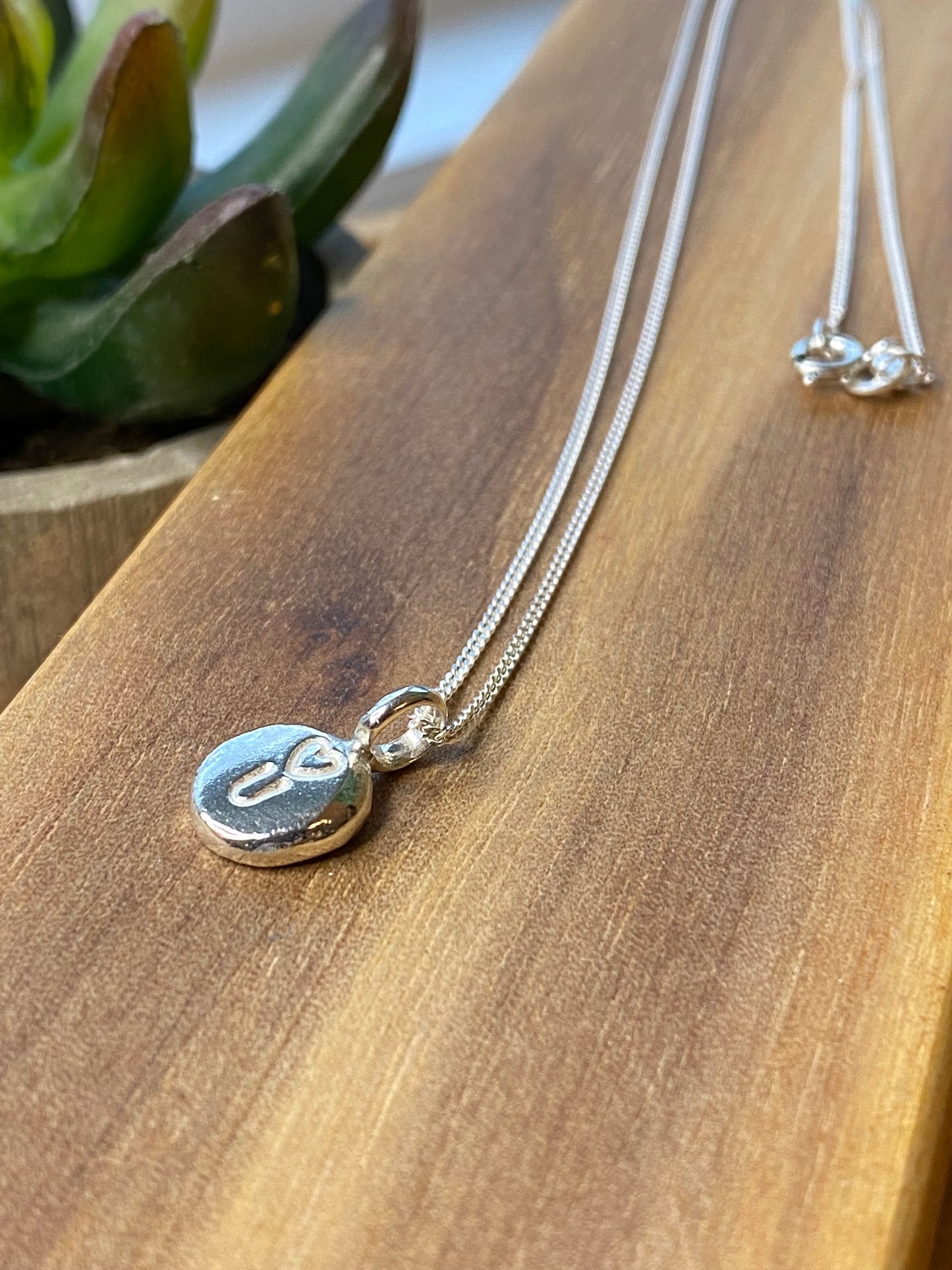 Necklace - 16” Sterling Silver Heart U Pendant on a Sterling Silver Chain