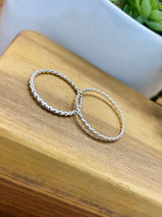 Stacking Rings - Beaded Finish