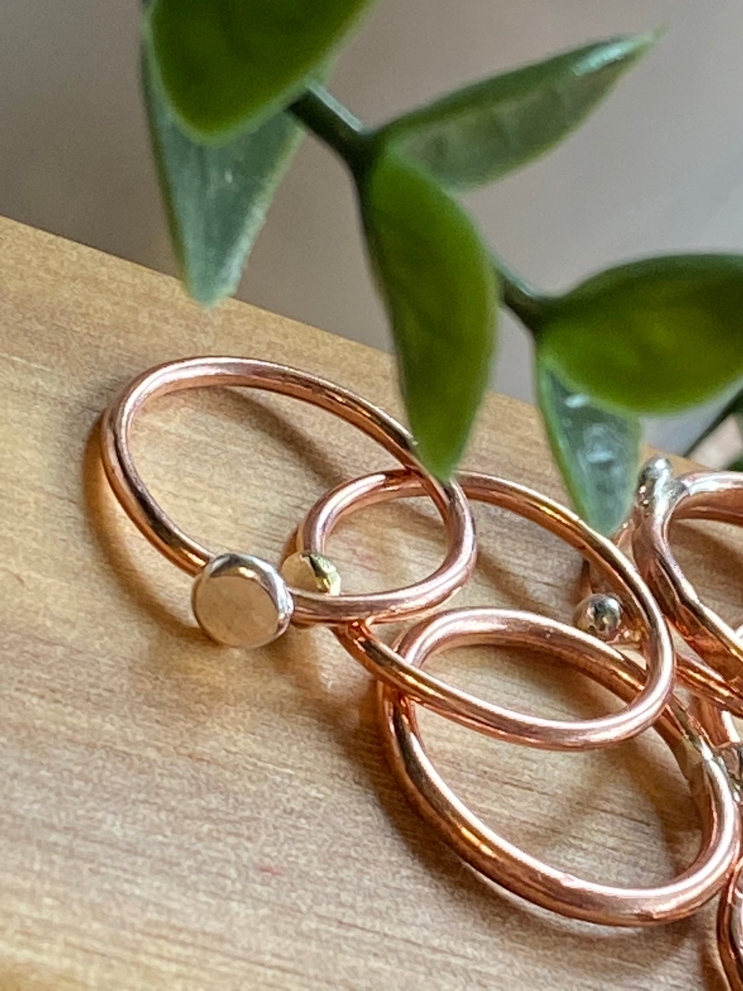 Stacking Rings - Copper Dot Embellished