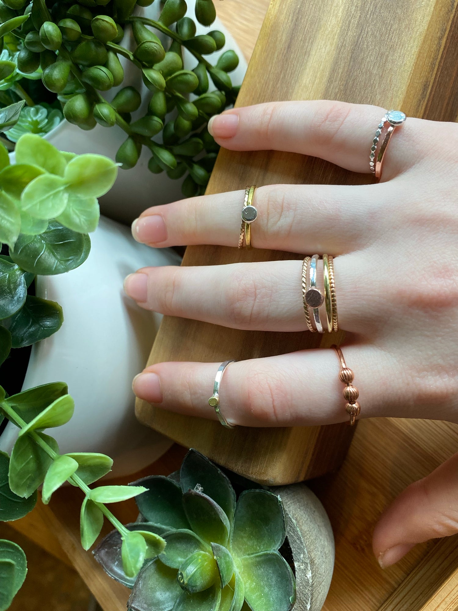 Copper on sale stacking rings