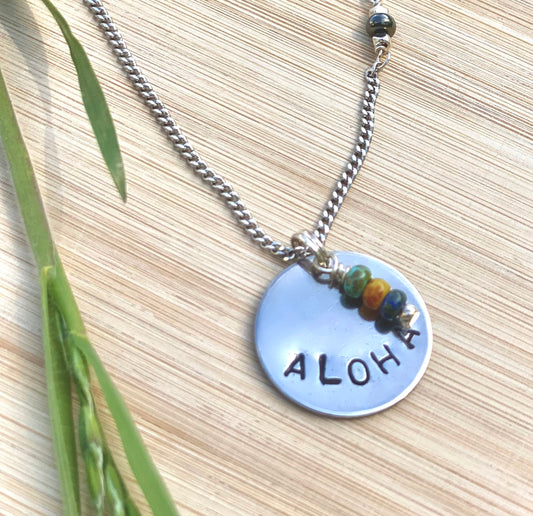 Aloha Stamped Necklace