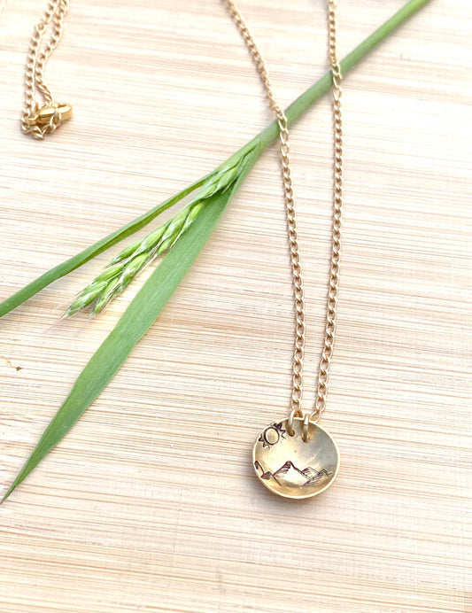 High Noon:  Brass Dome Necklace